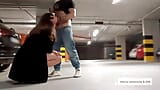 Risky Public Fuck in the Parking Garage with stranger club girl snapshot 3