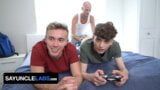 SayUncle - Horny Stud Surprises Two Twinks And Sticks His Cock In All Their Holes While They Play snapshot 10
