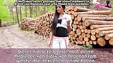 Deutsche dünne amateur teen macht outdoor sex im Wald im stehen snapshot 3