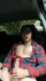 Gay Sex : Flanell Outfit jack off inside car snapshot 6