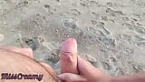 Schwanzblitz - Ein Mädchen hat mich beim Wichsen an einem öffentlichen Strand erwischt und mir beim Abspritzen geholfen 2 - MissCreamy snapshot 12