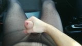 Horny Uncut Cum in Car & Pantyhose snapshot 4