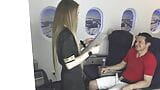 Stewardess feet smelling and licking in air plane snapshot 1