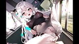 Sex in public train (with pussy masturbation ASMR sound!) Uncensored Hentai snapshot 6