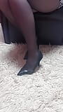 Nylon feet in high heels snapshot 4