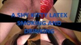 shy kitty in latex smoking and drinking (no sex) part 1 snapshot 1