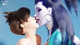 Tracer ve Widowmaker plajda sikişiyor snapshot 2