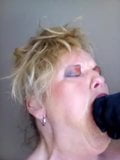 Kinky old woman gags and spits all over dildo!!So hot!!! snapshot 3