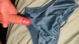 Cum on her green satin panties snapshot 2