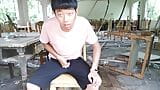 Китайский паренек мастурбирует сперму, симпатичные развалины ресторана snapshot 2
