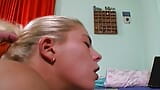 An outstanding German blonde gets her face covered with cum snapshot 13