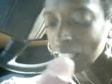 Ebony Babe Blowjob in Car snapshot 7