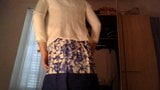 Amateur cross dresser wearing a cute secretary flower dress snapshot 4