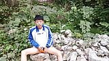 boy cum Masturbation cute outdoor forest snapshot 4