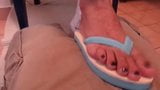 Rubbing the Happy Amputee Crotch with Flip flops snapshot 8