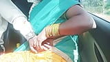 Telugu dirty talks. Car sex. Sexy saree aunty romantic sex with STRANGER snapshot 7