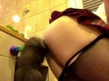 CD femboy pulling my buttplug tail out and replace it with a dildo snapshot 6