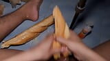 Thai guy jerk off with bread. snapshot 14