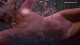 Pink swimsuit babe Liza Bubarek stripping underwater snapshot 2