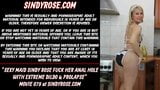 Sexy Maid Sindy Rose fucks her anal hole with an extreme dildo snapshot 1