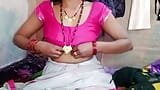 Hot Indian aunty pressed her big tits and got great pleasure by massaging her step son's penis snapshot 7