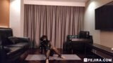 Fejira com Wearing latex doing yoga and masturbating orgasm snapshot 8