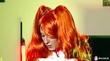 A kanos vörös hajú Stella Bliss szexuális játékkal maszturbál egy szóló előadásban. snapshot 5