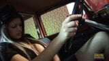 Classic group sex in a car as a couple of blonde milfs with fake tits suck and fuck snapshot 1