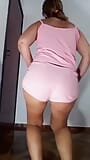 Striptease, pink doll shorts and blue panties snapshot 6