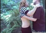 Amateur couple goes for a hike and fucks in the woods snapshot 4