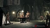 Big cruel monsters fucks hard teenage girl in the dark dungeon snapshot 6