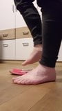 Walk in my pretty pink leather gymnastic slipper snapshot 2