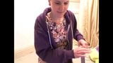 Shaved headed British girl plays with her big tricks snapshot 19