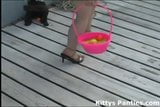 Kitty flashing her panties hunting for Easter eggs snapshot 1