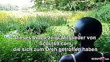 German Black Ebony Teen Zaawaadi Quick Outdoor Sex with white Guy snapshot 1