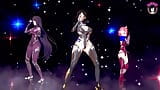 Three Sexy Girls In Taimanin Costumes Dancing snapshot 7
