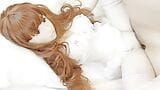 Kärleksdocka tsubasa i vita underkläder och rosa nätstrumpbyxor snapshot 13