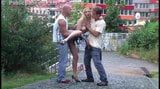 Risky threesome on the street! AWESOME! snapshot 14