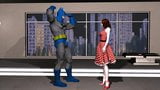 Rita Farr kicks Batman in the balls snapshot 2