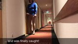 Crossdresser Self-bondage in hotel corridor and caught snapshot 9