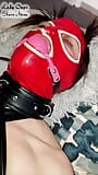 Masturbation geknebelt und pvc-kleid snapshot 5