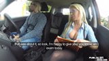 Busty driving instructor sucking student in car snapshot 2