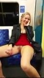 Milf mostrando sua buceta no metrô snapshot 8