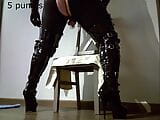 Kinky PVC crossdresser plays with inflatable buttplug and big anal toys snapshot 2