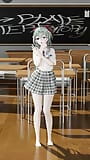 Genshin Impact Ganyu melucuti pakaian dance hentai layar vertikal MMD 3D - edit warna rambut hijau smixix snapshot 4