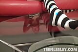 Teen Lesley in High Stocking Socks Masturbates snapshot 3