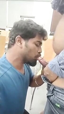 Tamil guy sucking dick in canteen