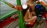 Esta pequeña zorra marina usa el mástil del barco como su propio bastón de stripper de gran gran diámetro. snapshot 5