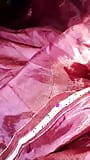 Masturbation, sperma tragend mit rotem satin, mukenah snapshot 11