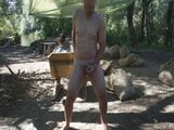 Guys at camp didn't notice naked guy wanking snapshot 2